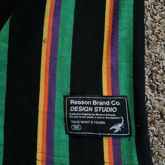 Reason Men's Multicolor Striped 'Life Is Good' T-Shirt – Size M - Picture 8 of 9